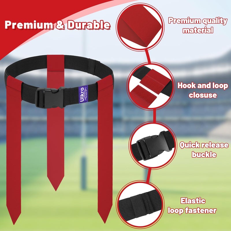 Uikro Flag Football Belts, 7 Player Flag Football Set, 21 Flags for Flag Football for Kids Youth Adults Training Sports - Image 3